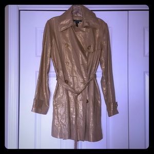 Lauren Ralph Lauren metallic Gold linen trench coat small